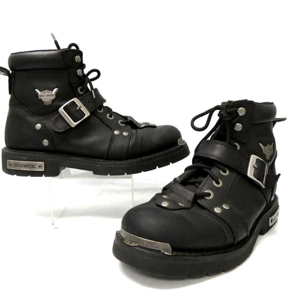Harley Davidson Black Brake Buckle Men's Boots- Size 10.5
